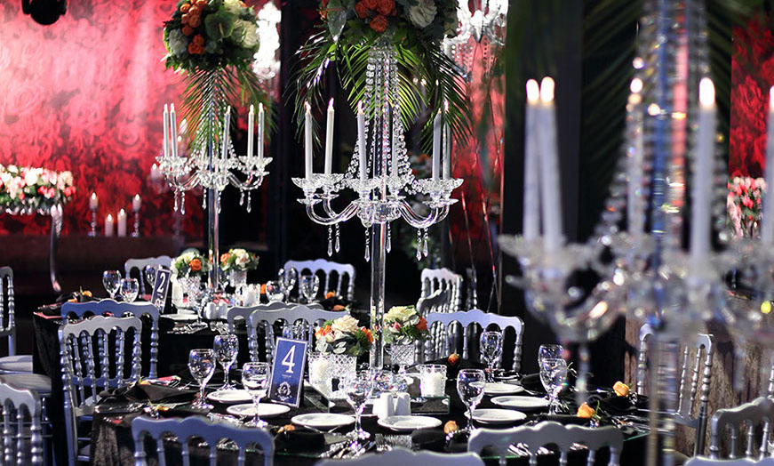 Düğün masa şamdan mum